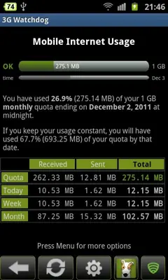 3G Watchdog android App screenshot 1